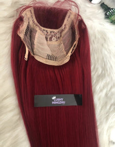Cherry Red Wig Straight (5x5 Transparent Closure)
